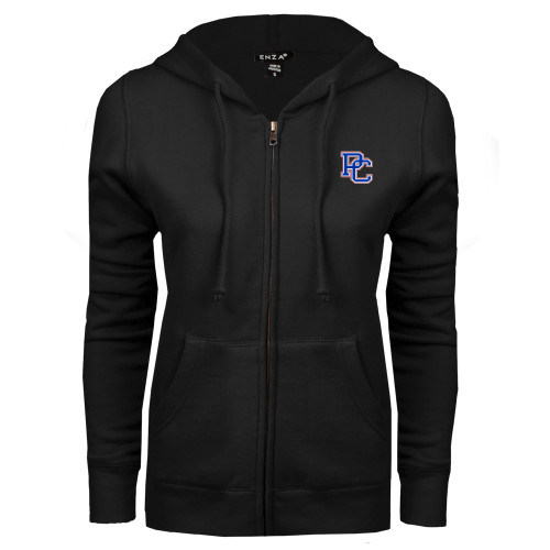  ENZA Womens Black Fleece Full Zip Hoodie - PC