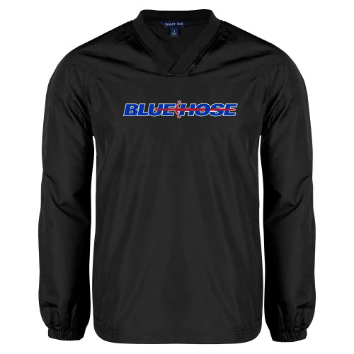  Black V Neck Raglan Windshirt - Blue Hose