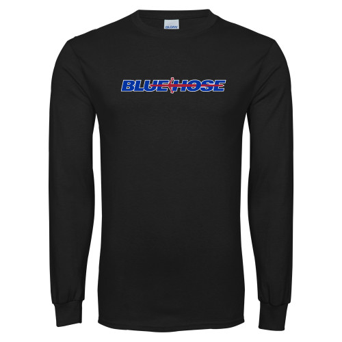  Black Long Sleeve T Shirt - Blue Hose