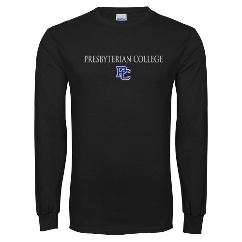  Black Long Sleeve T Shirt - Presbyterian College w PC