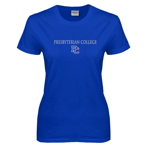  Womens Royal Short Sleeve Tee - Presbyterian College w PC