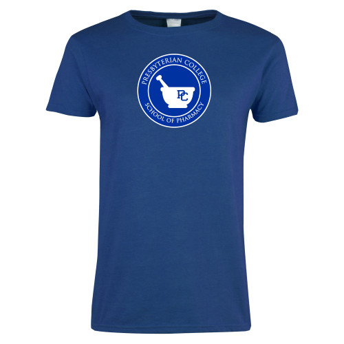  Womens Royal Short Sleeve Tee - Presbyterian College - School of Pharmacy Seal