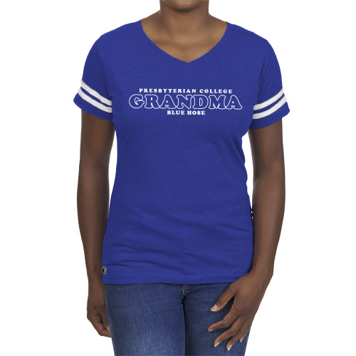  Fall Rush Ladies Royal 60/40 Football Tee - Blue Hose Grandma
