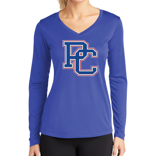  Womens Royal Performance Long Sleeve V Neck Shirt - PC