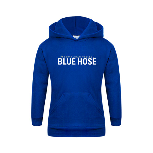  College Youth Royal Fleece Hoodie - Presbyterian College Blue Hose Stacked