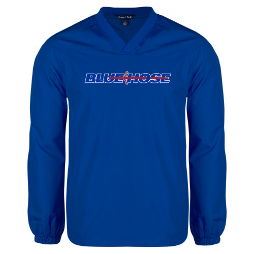  Royal V Neck Raglan Windshirt - Blue Hose