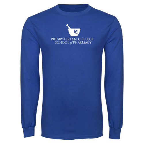  Royal Long Sleeve T Shirt - Presbyterian College - School of Pharmacy Wordmark