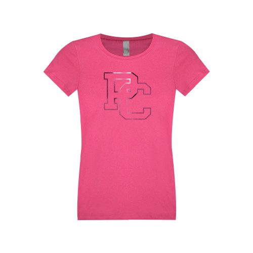  College Next Level Girls Fuchsia Fashion Fit T Shirt - PC Foil
