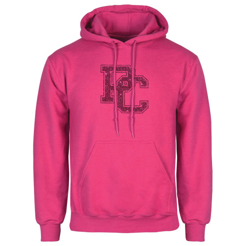  Womens Fuchsia Fleece Hoodie - PC Hot Pink Glitter
