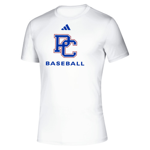  Adidas White Pregame Performance Tee - Presbyterian College Baseball - Adidas