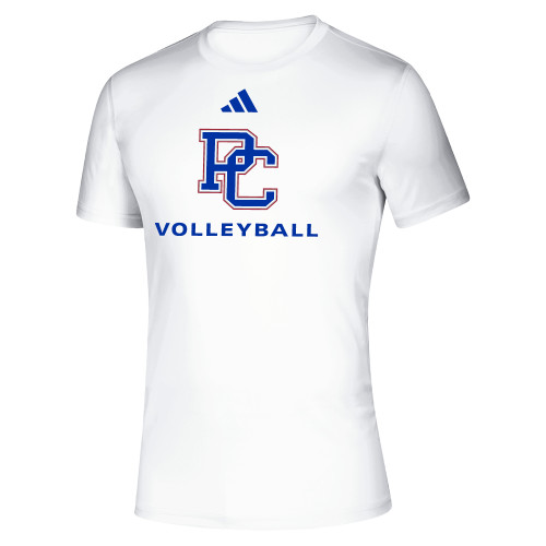  Adidas White Pregame Performance Tee - Presbyterian College Volleyball - Adidas