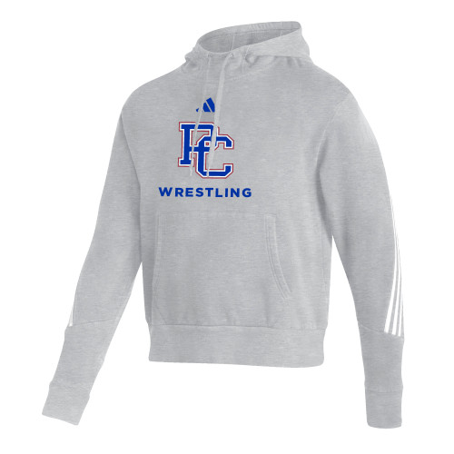  Adidas Medium Grey Heather Pullover Hood - Presbyterian College Wrestling - Adidas