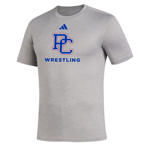  Adidas Medium Grey Heather Creator Performance Tee - Presbyterian College Wrestling - Adidas