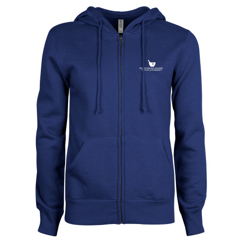  ENZA Womens Royal Fleece Full Zip Hoodie - Presbyterian College - School of Pharmacy Wordmark