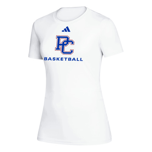  Adidas Womens White Creator Performance Tee - Presbyterian College Basketball - Adidas