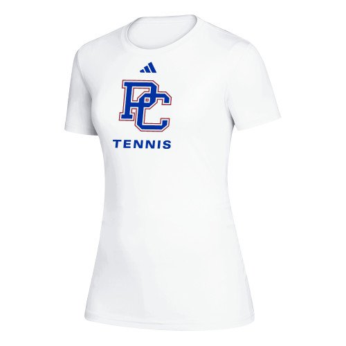  Adidas Womens White Creator Performance Tee - Presbyterian College Tennis - Adidas