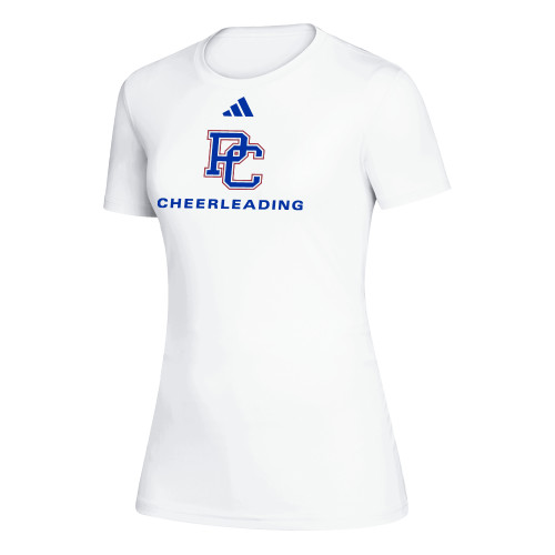  Adidas Womens White Creator Performance Tee - Presbyterian College Cheerleading -