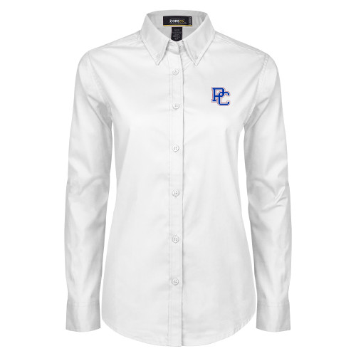  Womens White Twill Button Down Long Sleeve - PC