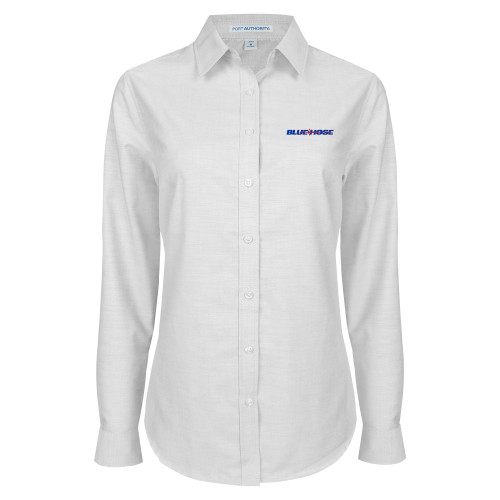  Womens White Oxford Shirt - Blue Hose
