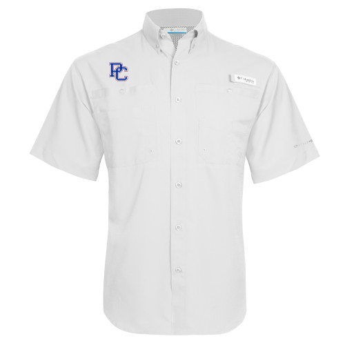  Columbia White Tamiami Performance Short Sleeve Shirt - PC