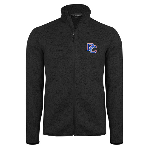  Black Heather  Sweater Fleece Jacket - PC