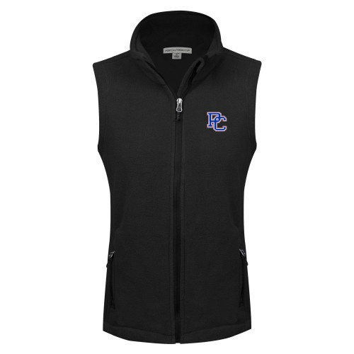 Womens Black Fleece Full Zip Vest - PC