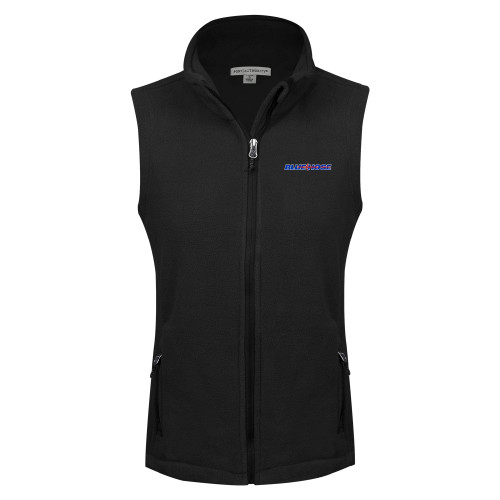  Womens Black Fleece Full Zip Vest - Blue Hose