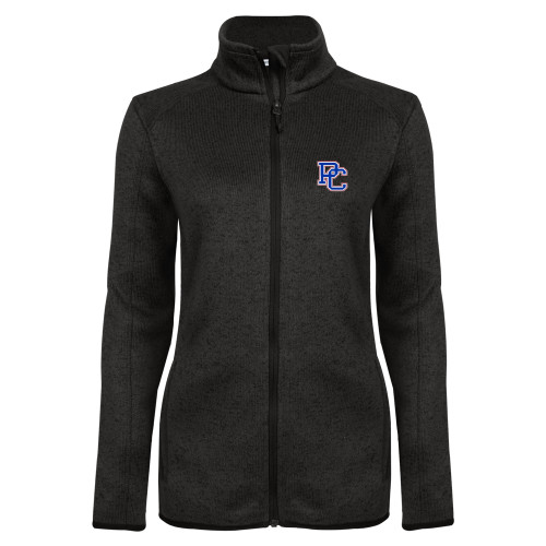  Womens Black Heather Fleece Jacket - PC