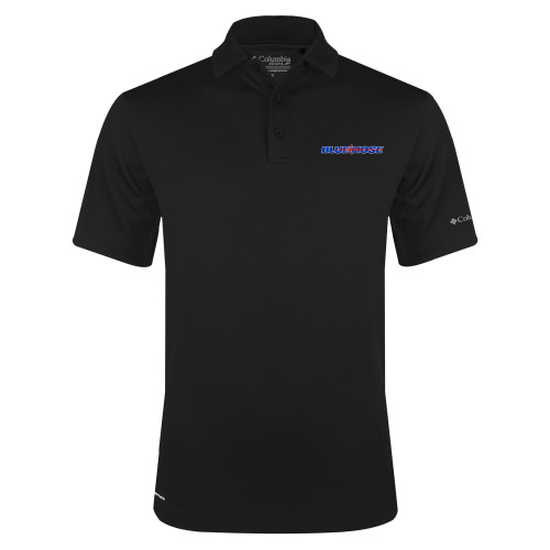  Columbia Black Omni Wick Drive Polo - Blue Hose