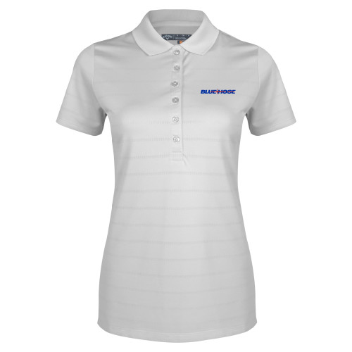  Callaway Womens White Opti Vent Polo - Blue Hose