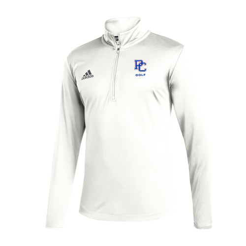  Adidas White Entrada 1/4 Zip - Golf