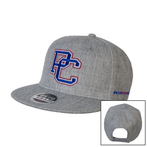  Heather Grey Wool Blend Flat Bill Snapback Hat - PC