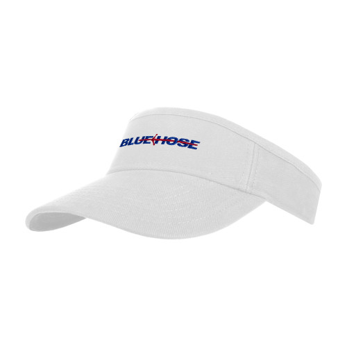  White Visor - Blue Hose