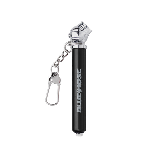  Mini Black Tire Gauge/Keychain - Blue Hose Engraved