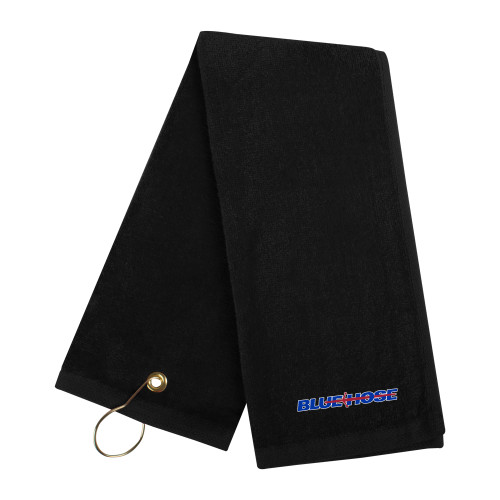 Black Golf Towel - Blue Hose