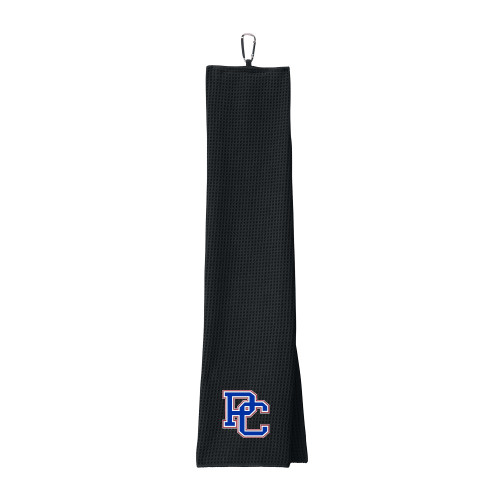  Black Waffle Microfiber Golf Towel - PC
