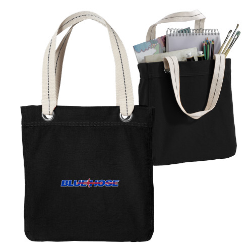  Allie Black Canvas Tote - Blue Hose