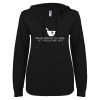 Thumbnail image for  ENZA Womens Black V Notch Raw Edge Fleece Hoodie