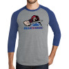 Thumbnail image for  Grey/Royal Heather Triblend Baseball Raglan Tee