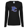 Thumbnail image for  Womens Black Long Sleeve V Neck Tee 