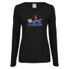 Thumbnail image for  Womens Black Long Sleeve V Neck Tee 
