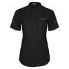 Thumbnail image for  Womens Black Twill Button Up Short Sleeve
