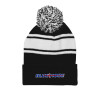 Thumbnail image for  Black/White Two Tone Knit Pom Beanie w/Cuff