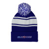 Thumbnail image for  Royal/White Two Tone Knit Pom Beanie w/Cuff