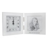 Thumbnail image for  Silver Two Tone Photo Frame w/Clock