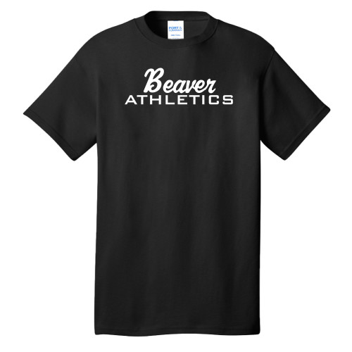 Pratt Comm College Extended Black T Shirt - Beaver Athletics Script