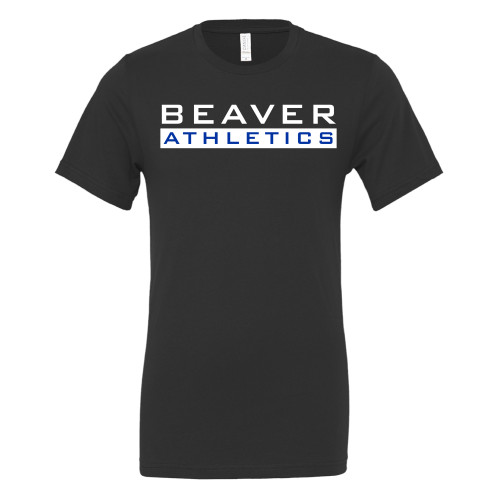 Pratt Comm College Bella + Canvas Black Jersey Cotton T Shirt - Beaver Athletics Wordmark