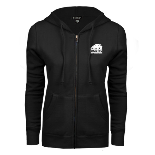 Pratt CC ENZA Womens Black Fleece Full Zip Hoodie