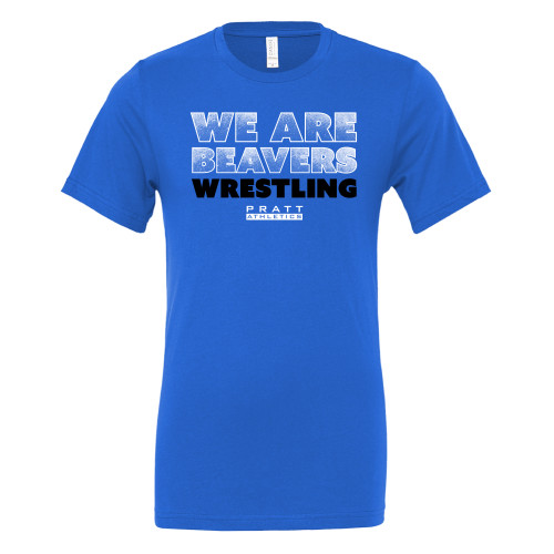 Pratt Comm College Bella + Canvas Royal Jersey Cotton T Shirt - We Are Beavers Wrestling