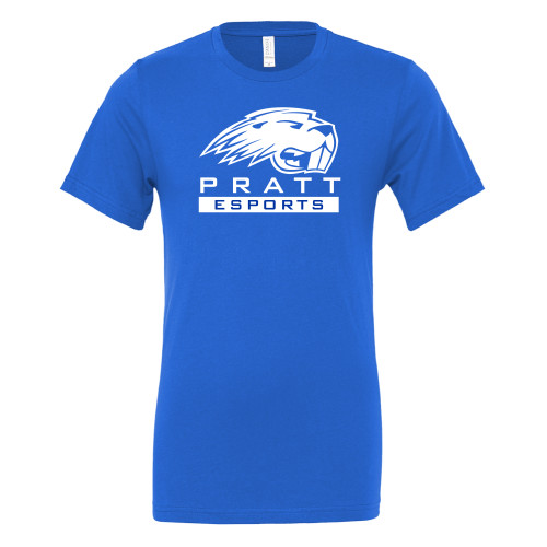 Pratt Comm College Bella + Canvas Royal Jersey Cotton T Shirt - Pratt Esports